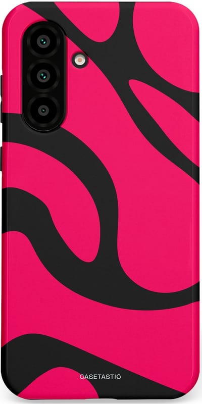 Casetastic hoesje geschikt voor Samsung Galaxy A36 / Samsung Galaxy A56 - Dubbellaagse bescherming - Zwart Roze Mamba Golven - Fashion Case - Roze Zwart