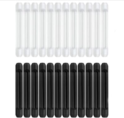Tempelhoezen - 12 Paar - Brilhaakjes - Siliconen - Bescherm je Bril - Antislip Pootjes - Brillenaccessoires - Voor Kinderen en Volwassenen - Geschikt voor alle soorten brillen - Zwart en Transparant