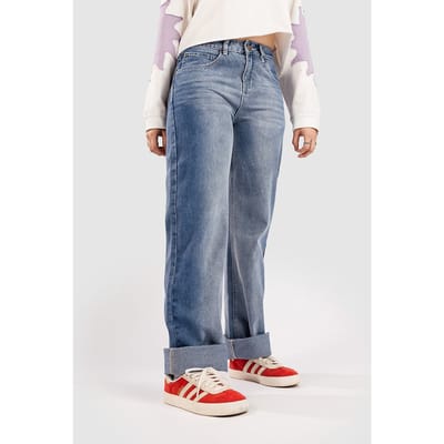 Blue Tomato Straight Cuffed Denim Jeans blauw