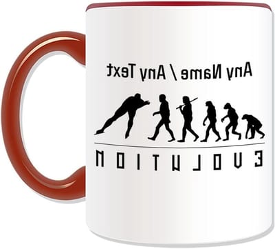Schaatsen Mok - Schaats Mok Mok met Schaats - Gepersonaliseerd Cadeau - Volutie Ontwerp - 11 Ounces - Rood