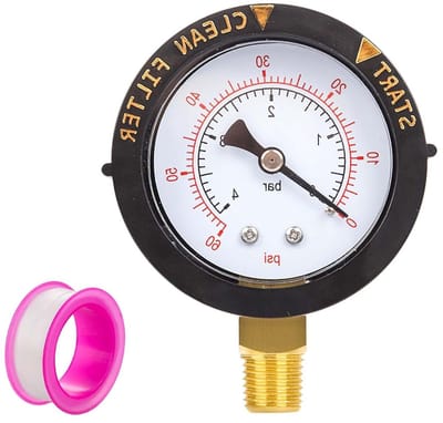 Precisie Waterdrukmeter voor Zwembaden en Vijvers, 1/4 Inch NPT, 0-4 Bar/0-60 PSI, Eenvoudige Installatie, Duurzaam en Betrouwbaar, Ideaal voor Filtratiesystemen en Aquatische Toepassingen