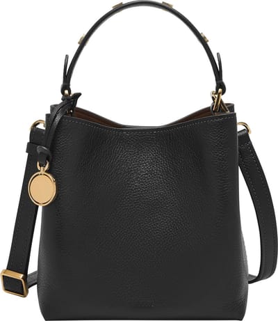 FOSSIL Schoudertas Handtas Jessie Bucket Crossbody Bag Black Zwart