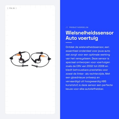 Dailygoods- Wielsnelheidssensor 2 Stuks - ABS Kunststof - Voor CRV 2002-2006 - Zwart - Eenvoudig te installeren - Gewicht 196g - Snelheidssensor