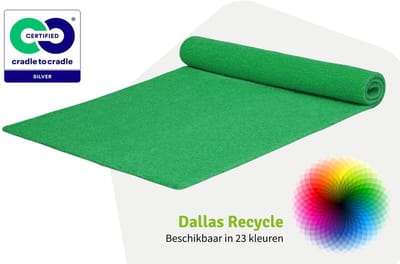 GJ Floors - Basic loper Dallas Recycle | Groen - Breedte x Lengte: 1 meter / 3 meter