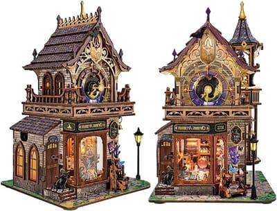 Houten poppenhuis - Doe-het-zelf bouwset - Creatief Hobby - Met ledverlichting - 13 x 13 x 23.5 cm - Niet gespecificeerd