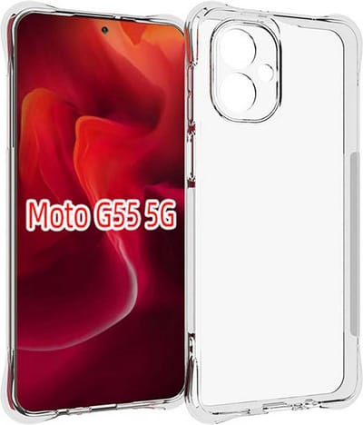 MobyDefend Hoesje - Geschikt voor Motorola Moto G55 - Transparante Shockproof TPU Backcover - Verstevigde Hoeken - Volledig Doorzichtig