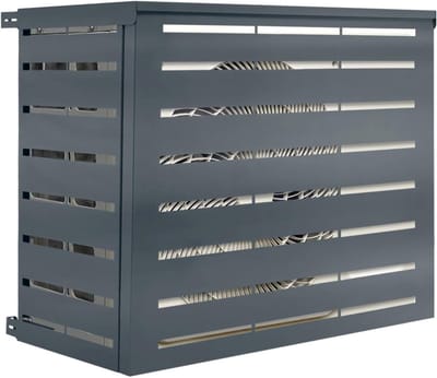 Airconditioningafdekking van metaal in antracietgrijs - Bescherming voor buitenunit 95 x 50 x 80 cm