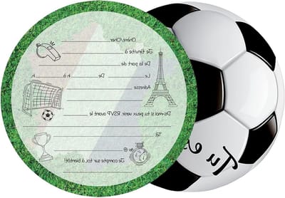 Verjaardagsuitnodigingen voor Jongens en Meisjes - Voetbalthema - 12 Stuks voor Kinderfeestjes en Sportevenementen