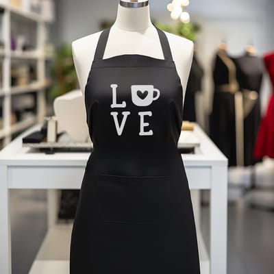 Verstelbaar kookschort, unisex, met 2 Zakken Vloeistof Druppel Waterbestendig Koken Keuken Restaurant Bar Schilderen BBQSchort, voor diverse doeleinden, Zwart Schorten Koksschort Unisex Schorten voor Vrouwen en mannen , love