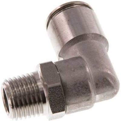10mm x R1/4'' 90 graden L-verbinding RVS Insteekfitting Buitendraad Draaibaar FKM