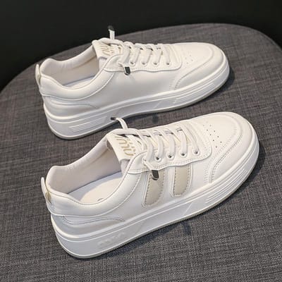 Leren Kleine Witte Schoenen Damesschoenen Lente Nieuw Zachtzool Eenpedaal Flatschoenen Enkele Schoenen Casual Sportschoenen Dames Board Schoenen 40 gray