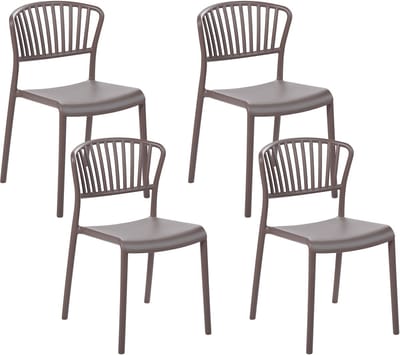 GELA - Tuinstoel set van 4 - Taupe - Polypropyleen
