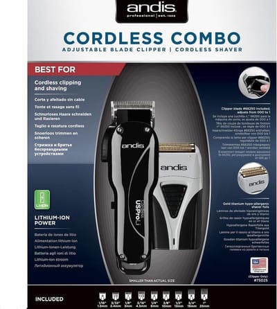 Andis US Pro-Li Combi Pack Zwart | Professionele Tondeuse + Trimmer Set