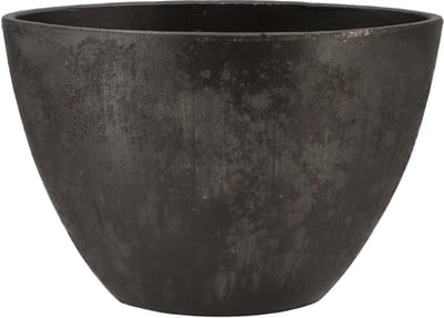 DK Design Bloempot model Maya - ovaal - verweerd zwart - D16 x H23 x B34 cm - rustiek