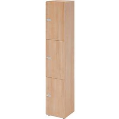 Lockerkast Topas Line, 6 dossierhoogtes, 3 compartimenten, cijferslot, B 400 x D 420 x H 2156 mm, notenhout/walnoot