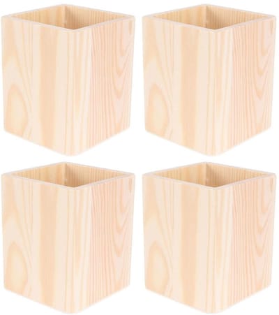 Dailygoods - Opbergdozen van hout - Kantoormateriaal - 4 Compartimenten - Kaki - Desk Organizer - Perfect voor pennen en scharen - Geschikt voor elk b...