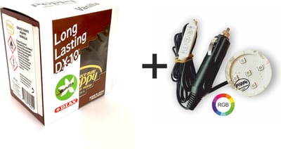 Poppy Grace Mate Luchtverfrisser Auto – Vanille Geur – Inclusief RGB LED Lampje met Aanstekerplug – Auto & Truck