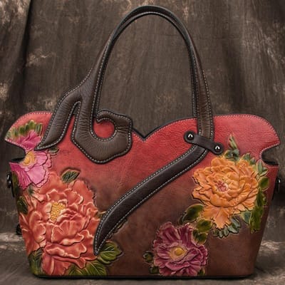 Sacs à main de luxe rétro en cuir véritable pour femmes, gaufrage fait à la main, sacs à bandoulière et à bandoulière de styliste rouge
