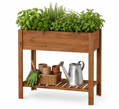ITRONIQ Kweekbak op Poten - Houten Moestuinbak - Plantenbak voor Buiten - Kweektafel Voor Tuin en Terras- 80x40x75 cm - Bruin