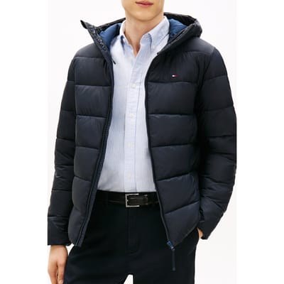 Tommy Hilfiger Mid Weight Hooded Jacket Desert Sky Size: XXL | Light Jackets Outlet | Heren | Blauw