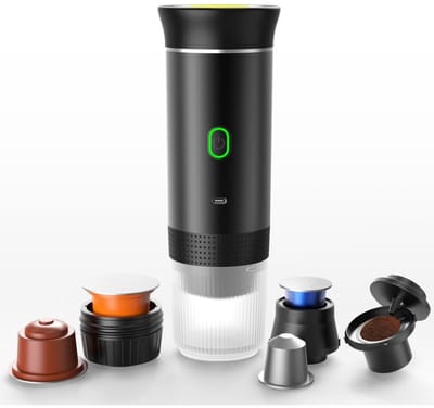 Nexvo® Draagbare Koffiemachine - Blender To Go - Draagbare Blender - Zwart - 9cm × 9cm × 27cm