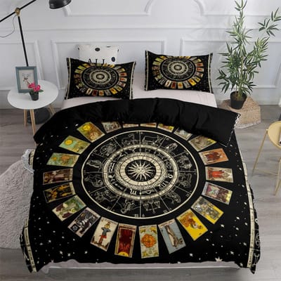 Vintage Hemels Zon Maan Dekbedovertrek Set King Queen Double Full Twin Eenpersoons Maat Bedlinnenset 135x200cm