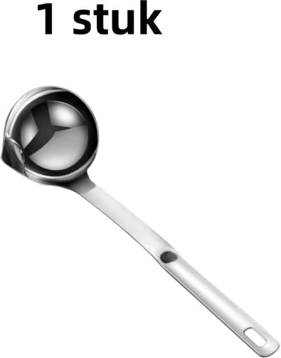 1 stuk - Lepel - Olie- en soepscheidingslepel - Oliezeeflepel - Roestvrij staal - Geschikt als oliezeef voor hotpot thuis - 30,5 cm * 9,5 cm - Zilver