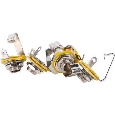 5 Stuks Elektrische Gitaar Stereo Vrouwelijke Jack Bas TRS Paneelmontage Socket Voor 6.35mm Jack 6.5mm Socket gray
