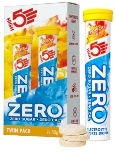 HIGH5 ZERO Tropisch - 2 x 20 bruistabletten - Suikervrije elektrolytentabletten voor 750 ml per tablet - Met magnesium, kalium, calcium en vitamine C - HIGH5