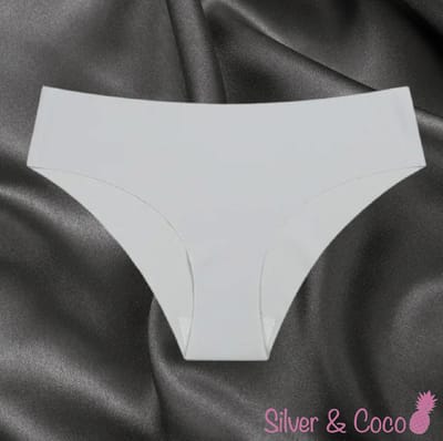SilverAndCoco® - Naadloze Onderbroek / Seamless Broekje Dames / Zacht Brazilian Slipje / Naadloos Stretch Ondergoed Vrouw / Hipster Dames Lingerie Broekje Slip White - Wit Small S