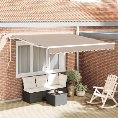 vidaXL - Uitschuifbare - luifel - Beige - 300 - x - 250 - cm - Polyester