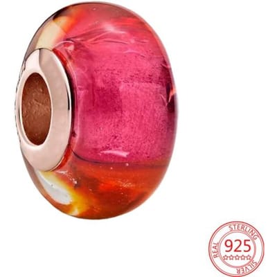 Nieuwe 925 Sterling Zilver Rose Goud Paar Charme Voor Panjia 925 Originele Armband Kralen Hanger Sieraden Gift pink
