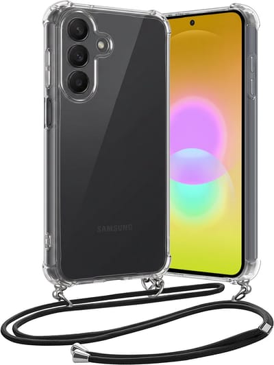 Hoes - Geschikt voor Samsung Galaxy A27 - Met Koord - Shock Proof - Siliconen Case - Back Cover - Telefoonkoord - Telefoon Hoesje Shockproof - Telefoonketting - Transparant