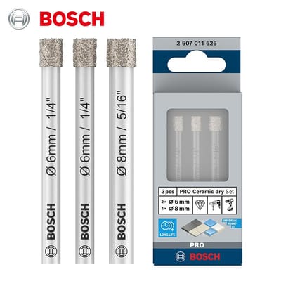 Bosch Professional Serie Gelaste Diamant Tegel Droog Boorbeitel met Koelwas Keramische Boorbeitels