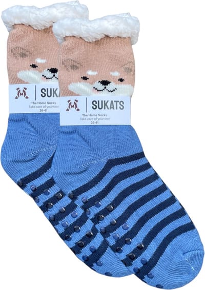 Sukats® Huissokken - Homesocks - Maat 36-41 - Dames Huissokken - Antislip Sokken - Fluffy Sokken - Slofsokken - Variant 14 - Meerdere Maten en Varianten - Verwarmde Sokken