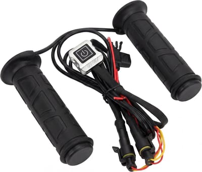 SnelShoppen - 12V Verwarme Handvatten voor Motor, Verstelbare Temperatuur, 1 Paar Elektrisch Verwarmde Handvatten, Waterdicht Nitril Materiaal, 7.5A,