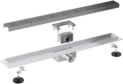 FugaFlow Eccelente Anta douchegoot badkamer 100cm met rooster met vloerflens Gunmetal