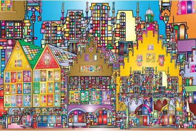 Legpuzzel Stadsstraat - Stadsgezicht Puzzel - Ontspannend Tijdverdrijf - 1000 Stukjes Uitdaging - 75 x 50 cm - Kleurrijk