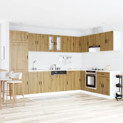 vidaXL - Waskompkast - Porto - 2 - st - Bruin - 80 - x - 46 - x - 81,5 - cm - Bewerkt - hout