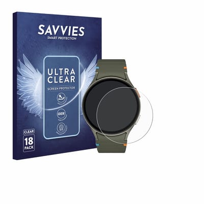 Savvies - Screenprotector voor Samsung Galaxy Watch 7 (44 mm) - Folie Beschermfolie transparant 18 Stuks