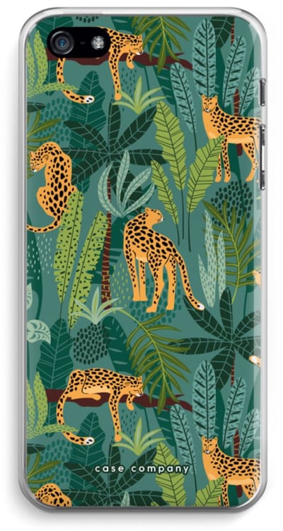 Case Company® - Hoesje geschikt voor iPhone 5 / 5S / SE (2016) hoesje - Luipaard 2 - Soft Cover Telefoonhoesje - Bescherming aan alle Kanten en Schermrand