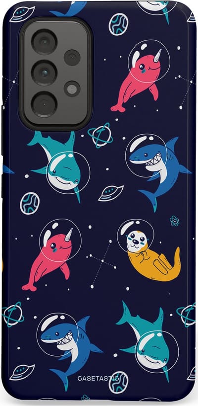 Casetastic Hoesje Geschikt voor Samsung A53 - Stijlvolle Beschermende Duo-layer Case - Ruimte Oceaan Blauw