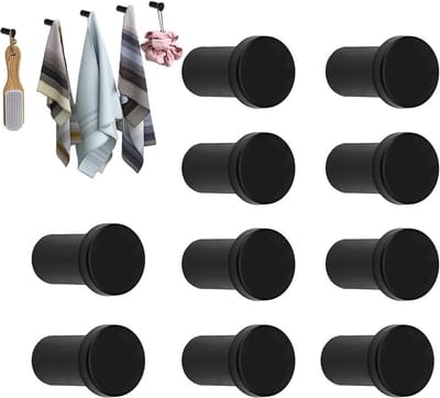 Set van 10 Wandhaken voor Douche en Kleding, Ronde Roestvrijstalen Haken voor Handdoeken, Badjassen en Keukenaccessoires, Vereist Boren