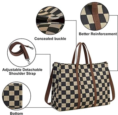 Draagbare Laptop Tas voor Vrouwen - Multifunctionele Canvas Schoudertas voor Werk en Reizen