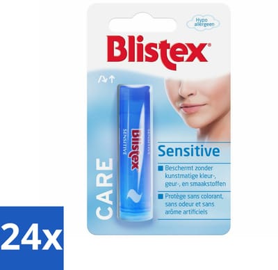 24 x Blistex - Lippenbalsem - Zonder Kleur, Geur & Smaakstoffen - Lippenbalsem - Gevoelige Lippen - Lippenverzorging - Hydraterende Balsem - Lippen Beschermen