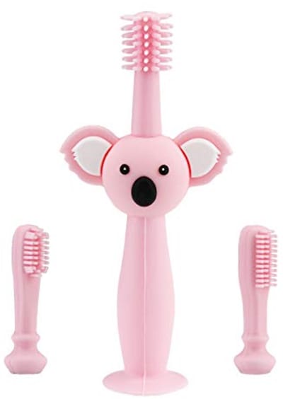 Baby Tandenborstel met Zuignap en Silicone Borstelkop, Geschikt voor Peuters en Baby's