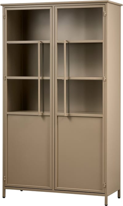 WOOOD Exhibit Vitrinekast - IJzer - Khaki - 170x99x44