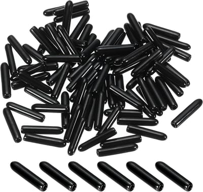 Rubberen Eindkappen - Schroefdoppen Beschermdoppen - Beschermen van Schroeven - Flexibel Vinylmateriaal - 15 mm - Zwart
