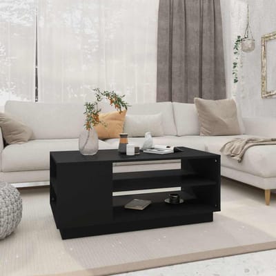 vidaXL - Salontafel - 102x55x43 - cm - bewerkt - hout - zwart
