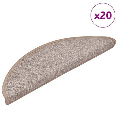 vidaXL - Trapmatten - 20 - st - 56x17x3 - cm - lichtbruin - halfrond